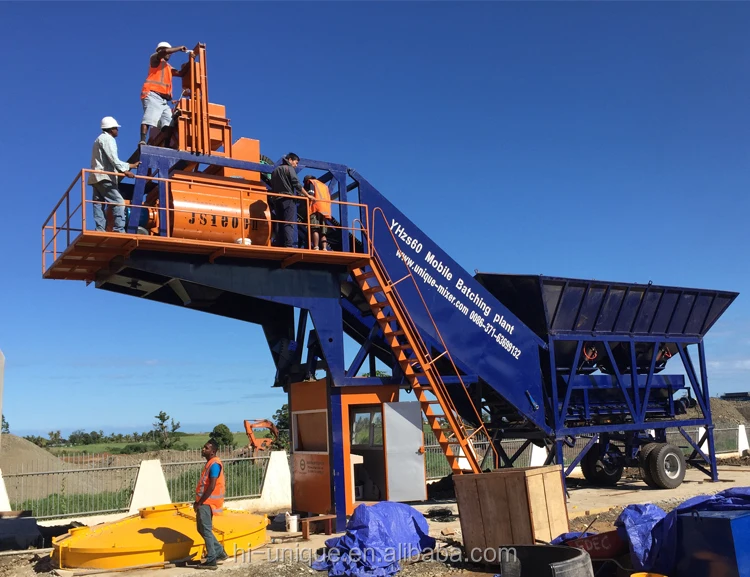 China concrete manufacturing plant mini Rmc mobile concrete mixing plant for sale