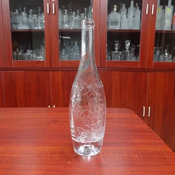 PISCO custom round vodka 750ml corked glass bottle liquor