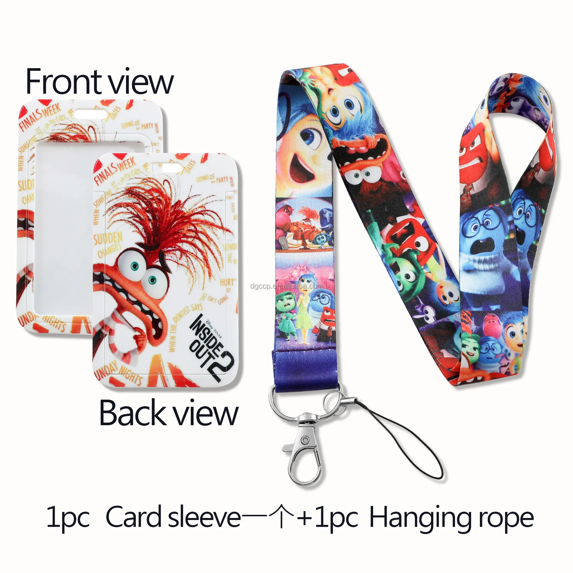 Hot sales American Anime Inside Out Card Holder Lanyard Anti-Lost Name Badge Bus Work ID Card Case with Lanyard