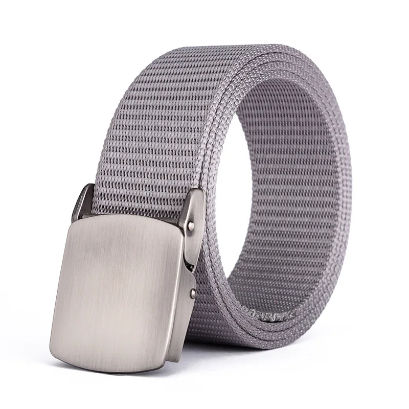Custom Fabric Belt Buckle Logo Metal Nylon Braid With Plastic Buckles Canvas Polyester Belt For Men