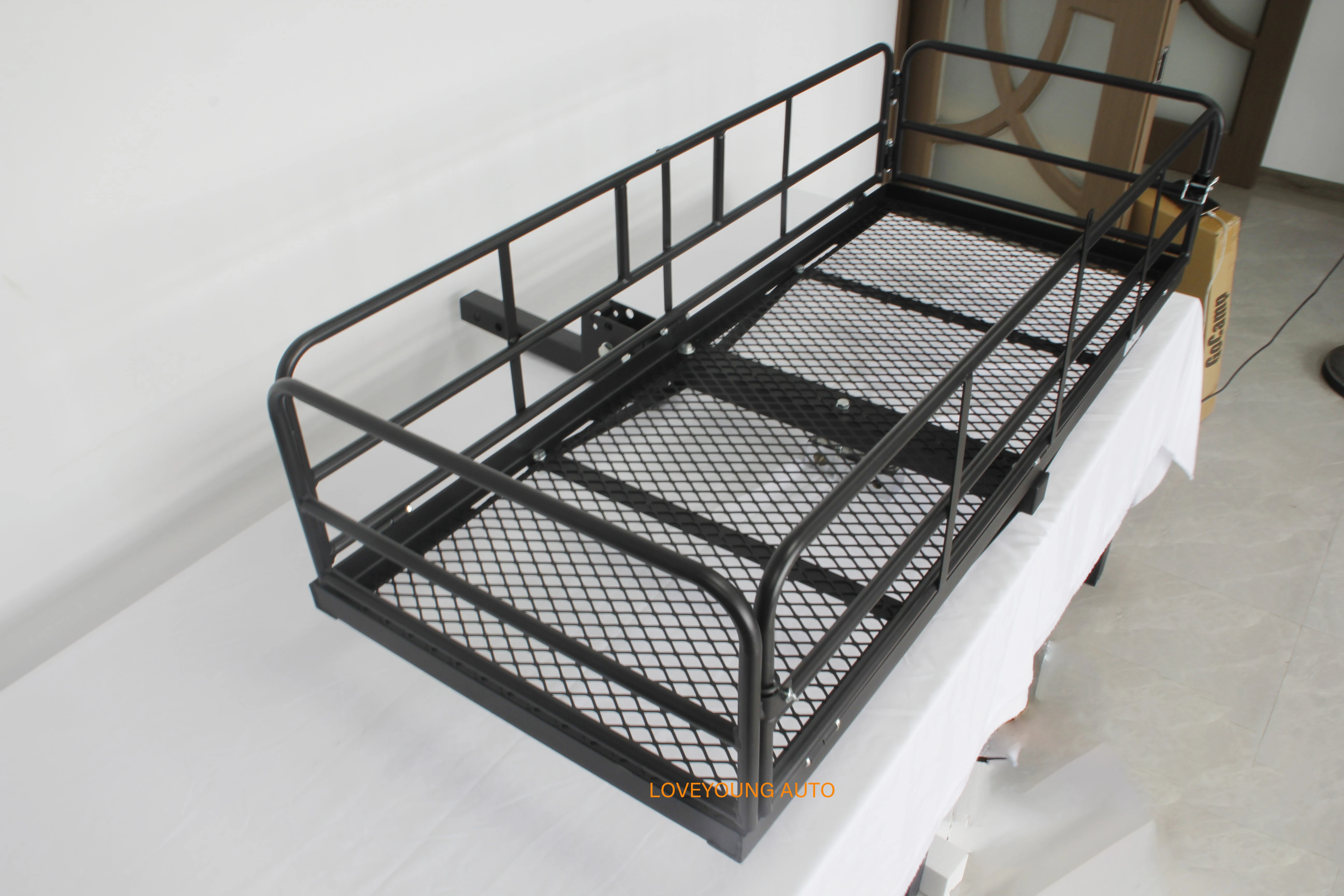 Heavy Duty foldable folding rear rack luggage trailer hitch mount cargo carrier basket for car