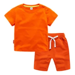 custom wholesale 2022 Summer Boutique in bulk newborn Summer Short baby Clothing set plain sport boys kids clothing sets