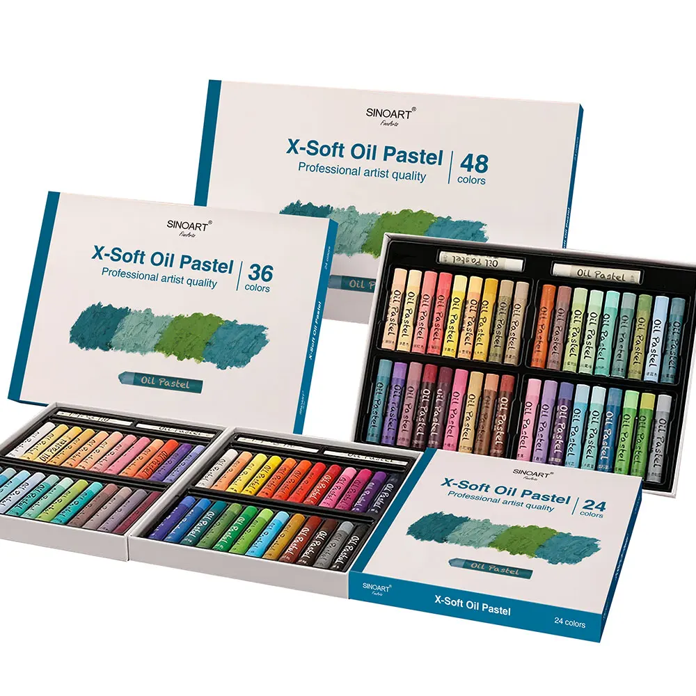 SINOART 24/36/48 color Extra Soft Oil Pastel Professional artist quality Customizable non toxic oil pastel crayons painting set