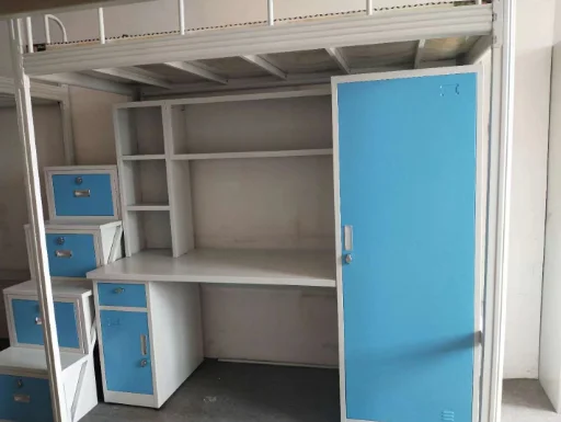 Steel Bunk Beds Metal Bedroom Furniture Modern School Bed School Table CA-231 with Wardrobe and Desk College Students Adult