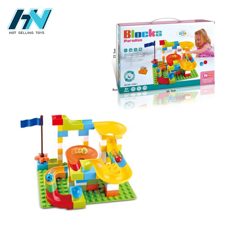ABS material Educational DIY marble run track toy building block marble run for children
