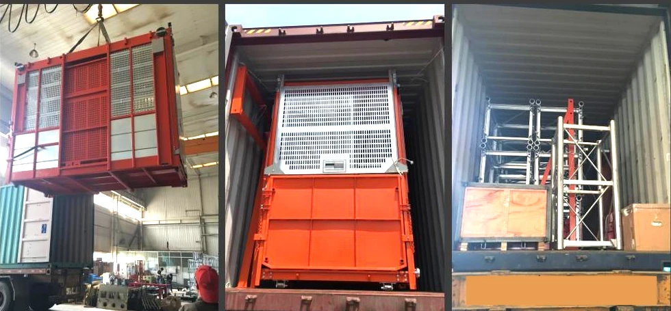 ZK twin cage of gear rack vertical drive construction hoist made in China