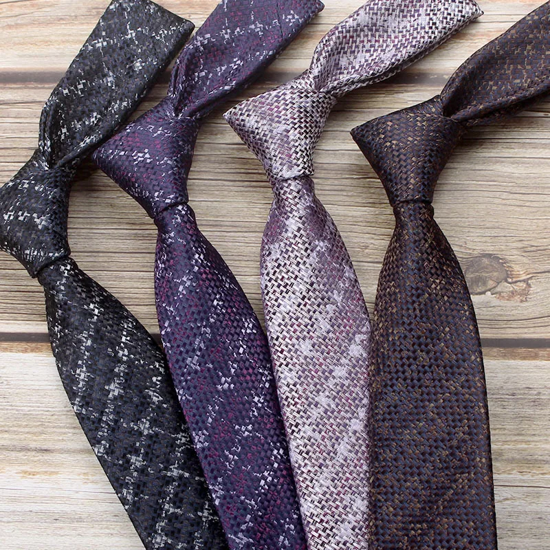 Wholesale High Quality Woven Jacquard  Small Pattern Style Polyester Blend Ties For Men