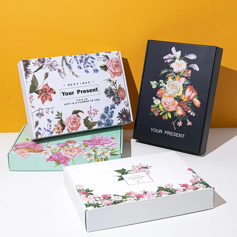 Free Design Custom Logo Packaging Box Eco-friendly Natural Beauty Mailing Shipping Boxes Black Paper Mailer Box