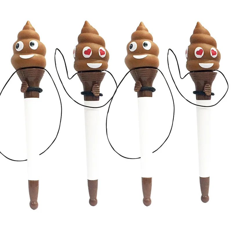 Cartoon Toilet Bowl Bouncing Pen Fun Decompression Bouncing Ballpoint Pen Students Learn Stationery Supplies Writing Pens