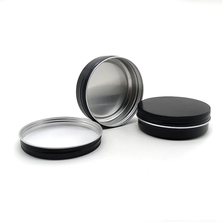 Low MOQ Factory price 100 ml Black Color Custom Aluminum Jar Candle Tin