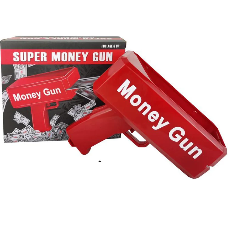 2022 Hot Selling Battery Operated Cash Cannon Plastic Spray Money Gun Game Toy For Kids