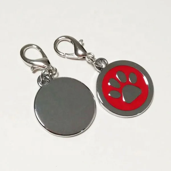 Cusomzied soft enamel design cat charm name pendant metal dog collar tags