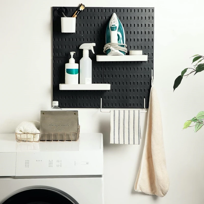 Hot selling small mounted decorative pattern wall board shelf pegboard multi function storage board decorative wall board