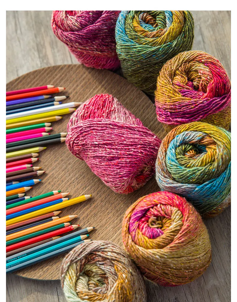 2.6NM Jiangsu Yarn Silk Cotton 8 ply Yarn For Hand Knitting