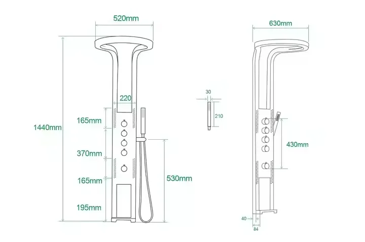 2024 newest design tiktok  gun gray brass wall mounted smart led bathroom waterfall water mist spray shower panel