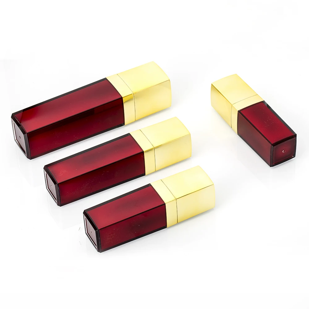 square shaped plastic face care containers rectangle gold luxury cosmetic packaging anti-wrinkle skincare use ACRYLIC BOTTLE JAR