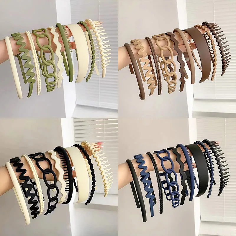 Wholesale Various Styles Thick Hair Ribbons Solid Color Simple Twisted Kids Accessories Korean Hollow Out Head Bands For Women