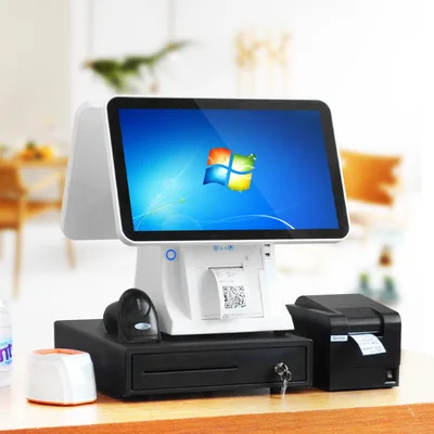 Barway 15.4' Dual-Screen Built-in 58mm Printer Cash Register POS Terminal Devices for Supermarket