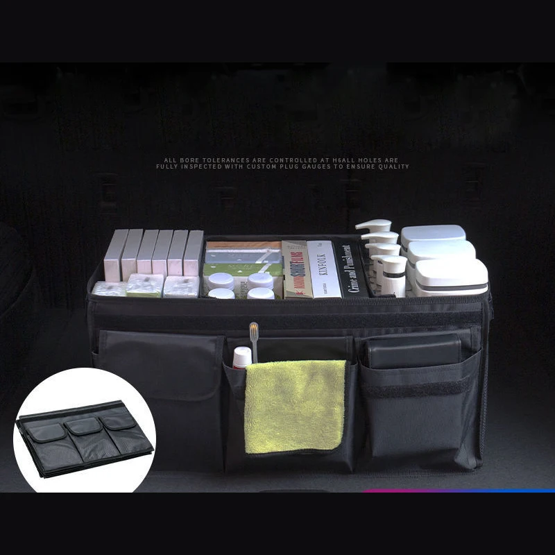 Oxford Foldable Car Trunk Organizer Accessories Auto Boot Organiser Universal Storage Box with cooler bag