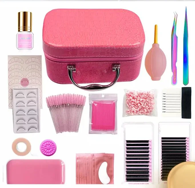 eyelash extension training kit eye lash kit lashkit custom Starter set for eyelash beauty makeup tool salon bag lash kits