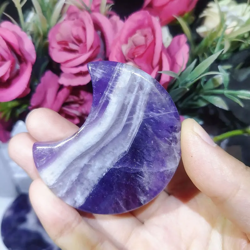 Wholesale Price Hand Polished Bowl Crystals Carving Craft Natural Dream Amethyst Moon Bowl