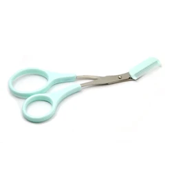 Поддержка небольшого минимального заказа, частный логотип, ножницы из нержавеющей стали для стрижки бровей с расческой