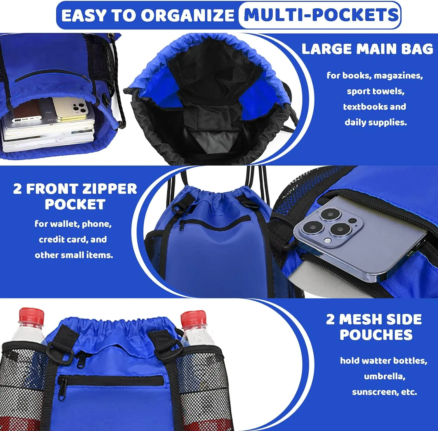 Drawstring Basketball Backpack for Boys Foldable Soccer Backpack Gym Bag Sack pack Sports Sack with Detachable Ball Mesh Bag