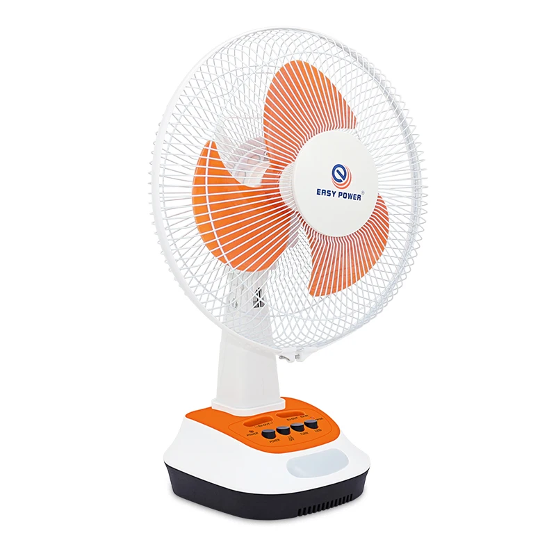 1 PC Bulb 12 Inch Rechargeable Fan Built In 6V 4.5 Ah Lead Acid Battery AC Charging Solar Charge Table Solar Fan