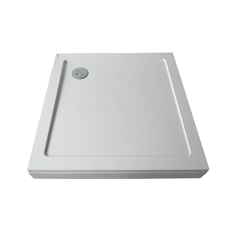 Durable bathroom fiberglass shower tray Smc base white flat glasstone shower tray