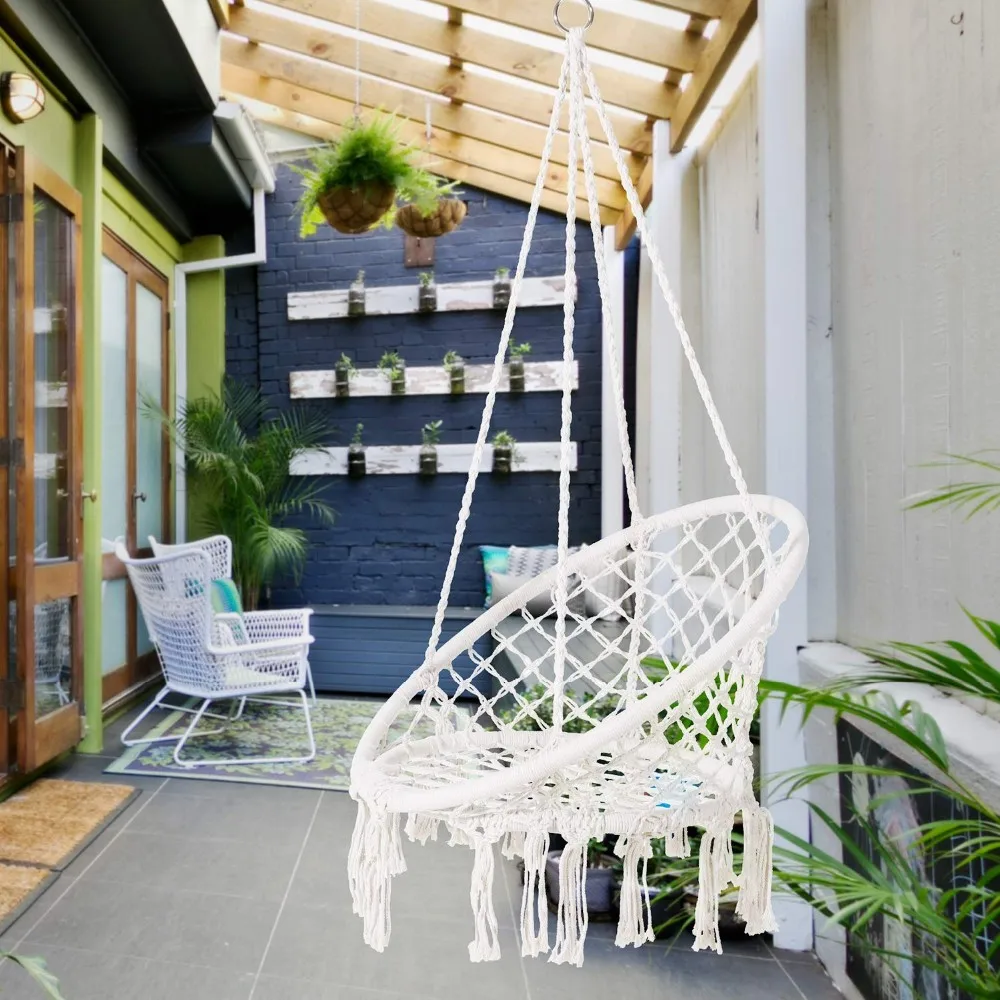 cotton rope travel camping hammock chair garden use hanging round rope hammock chairs