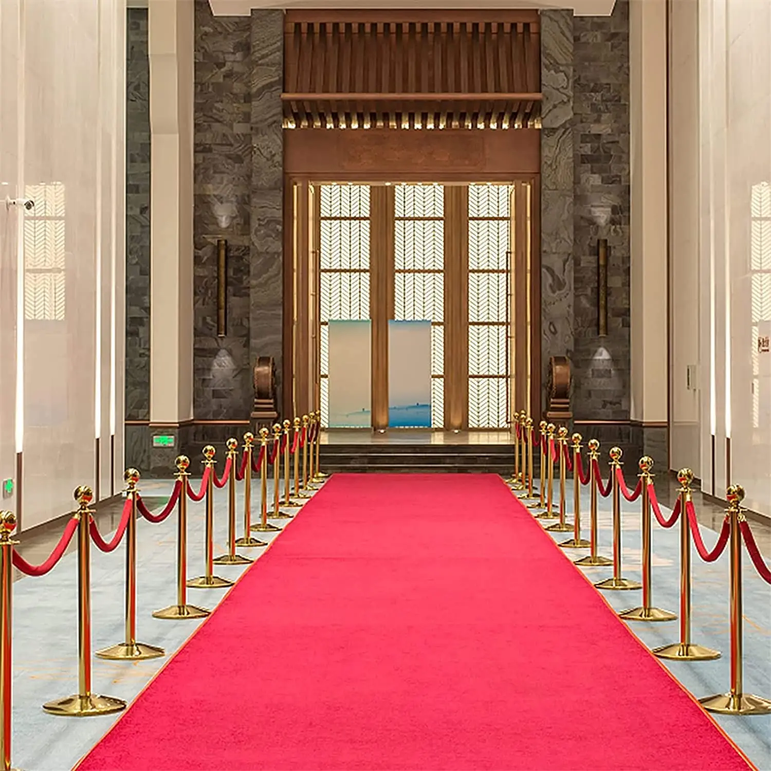 ufeiya Gold car show queuing barricade red carpet poles velvet rope queue stand barrier post stanchions