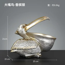 Resin European-style Animal Ornaments Key Storage Crafts Living Room Office Creative Big Mouth Pelican Bird Entrance Decoration