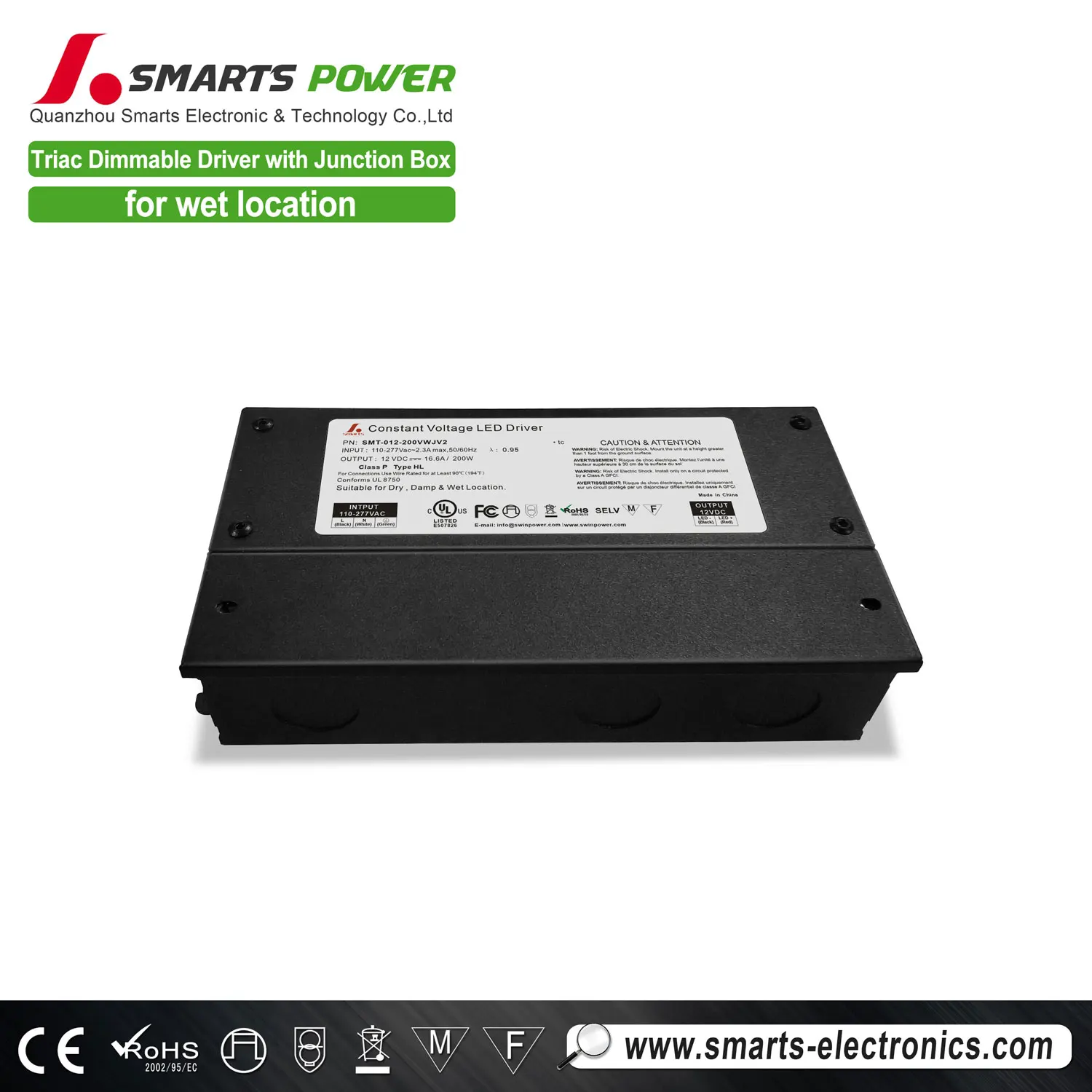 outdoor 12v 200w led transformer MLV ELV dimming driver PWM output