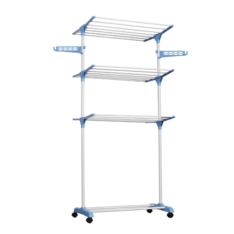 Simple Home Flooring Movable Drying Rack Multi-layer Folding Wing Multi-function Drying Racks