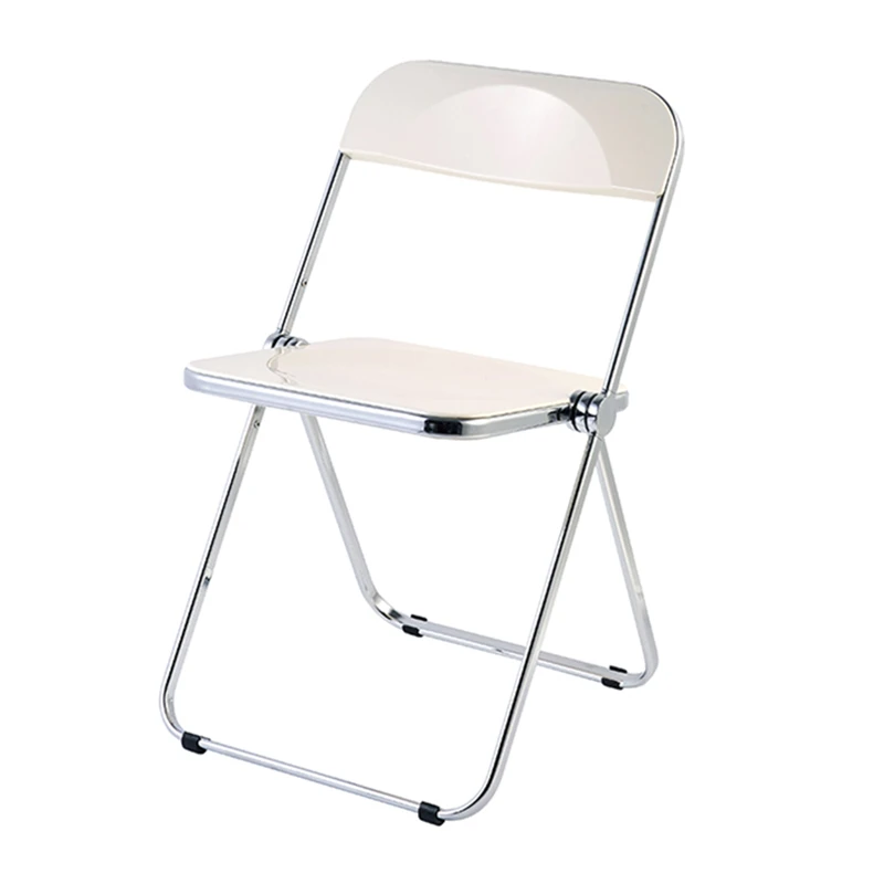 Cheap wholesale home furniture modern plastic crystal design folding dining chair with metal frame