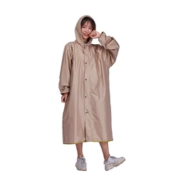 High Quality Reusable Travel Hiking Adult Ladies Long Waterproof Nylon Raincoat