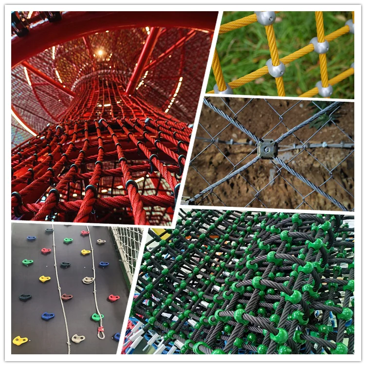 20mm PP colorful twisted reinforced wire core combination rope for playground climbing net