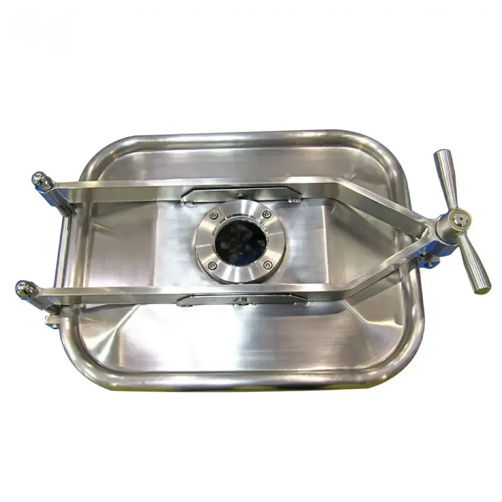 Sanitary Grade Stainless Steel Rectangle Manhole Cover Beer Tank Manway