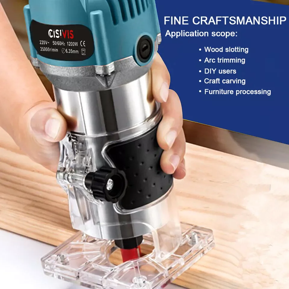 Cisivis Palm Hand Router Machine Woodworking Power Router for Wood Working Enhanced Productivity