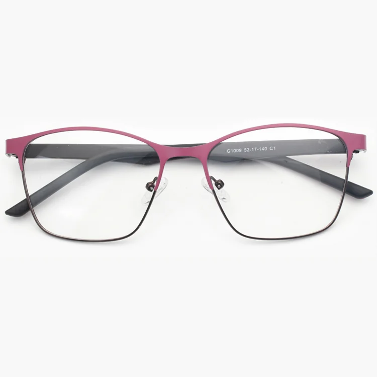 Optical Eyewear Prescription Eyeglasses Metal Frames+Rubber Temples Trendy Myopia Glasses G1009