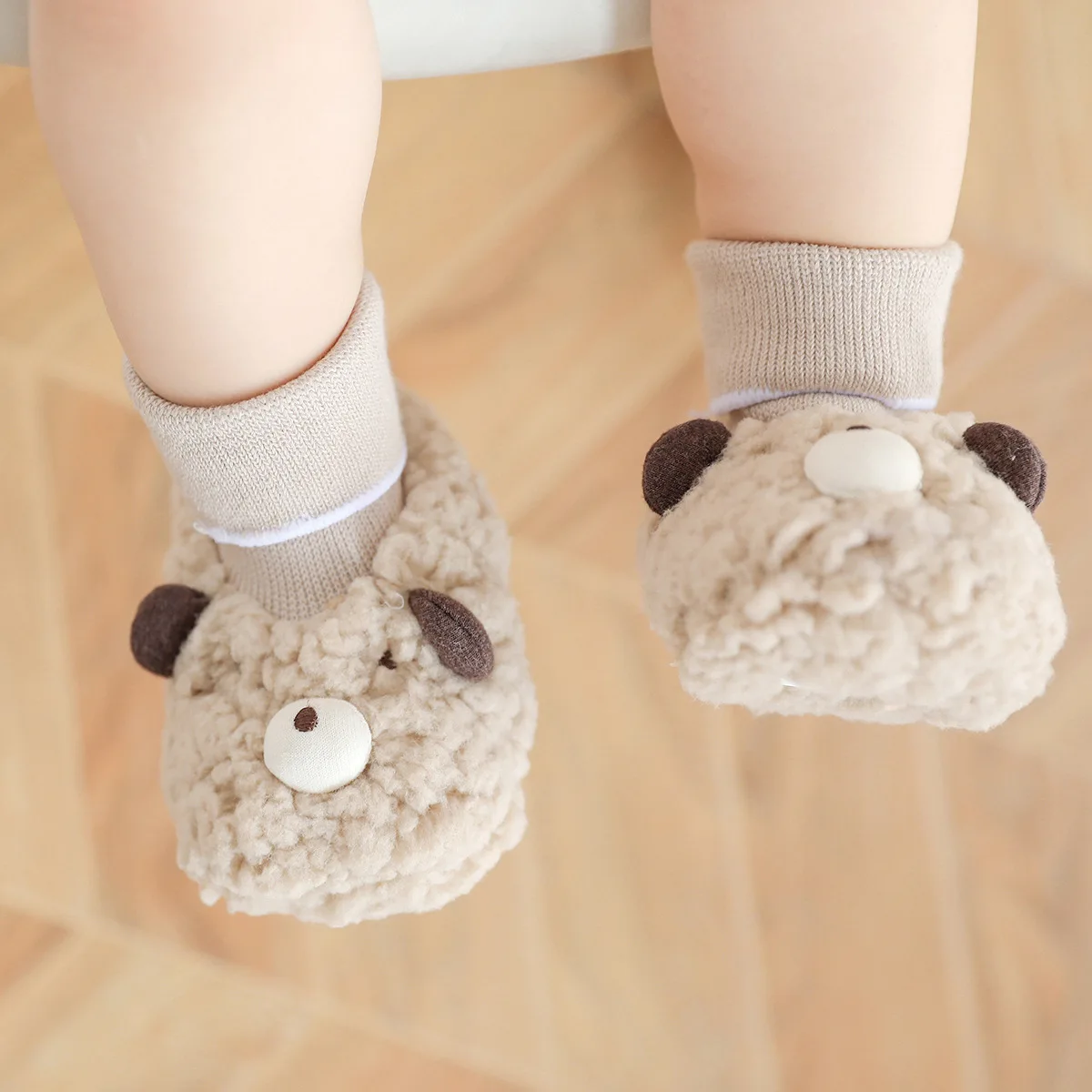 Animal Tiger Baby Shoes Sock Soft Non-slip Kids Floor Fuzzy Cotton Coral Fleece Comfortable Socks