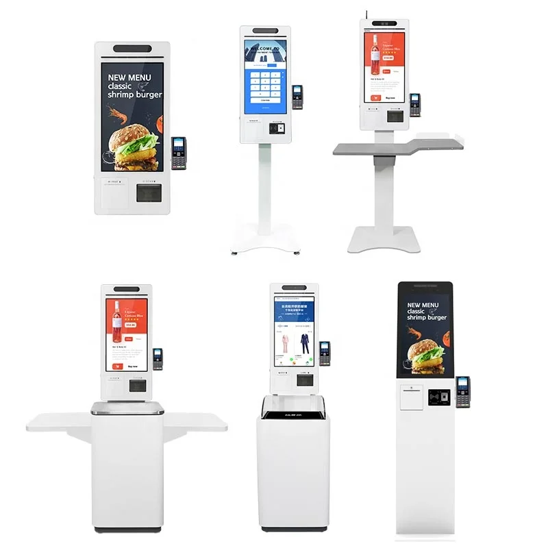 24 inch fast food restaurant self service ordering kiosk touch screen kiosk