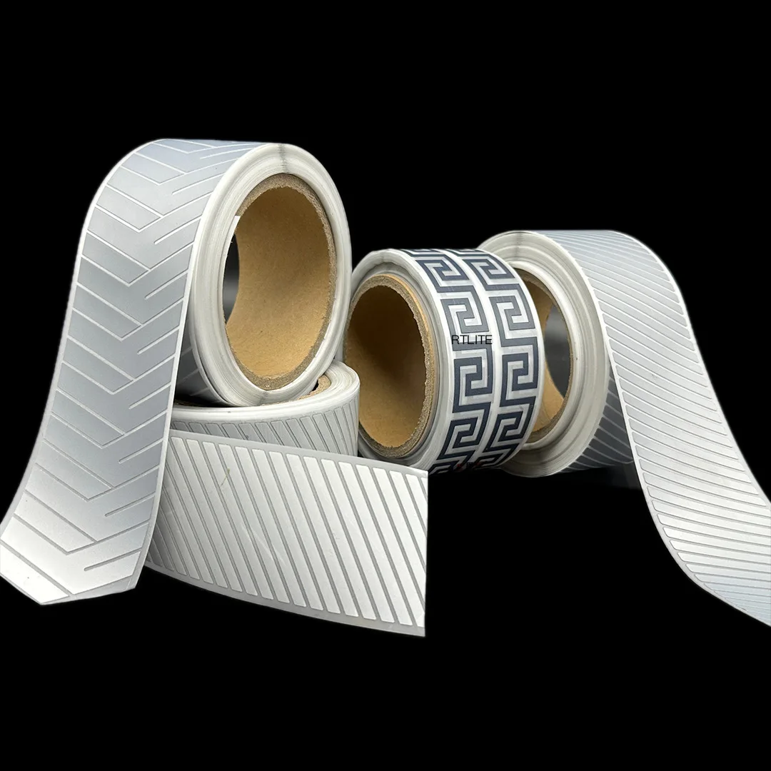 1M*50M PES Material Customized Iron On Silver Visibility Reflective LOGO Heat Transfer Vinyl Roll