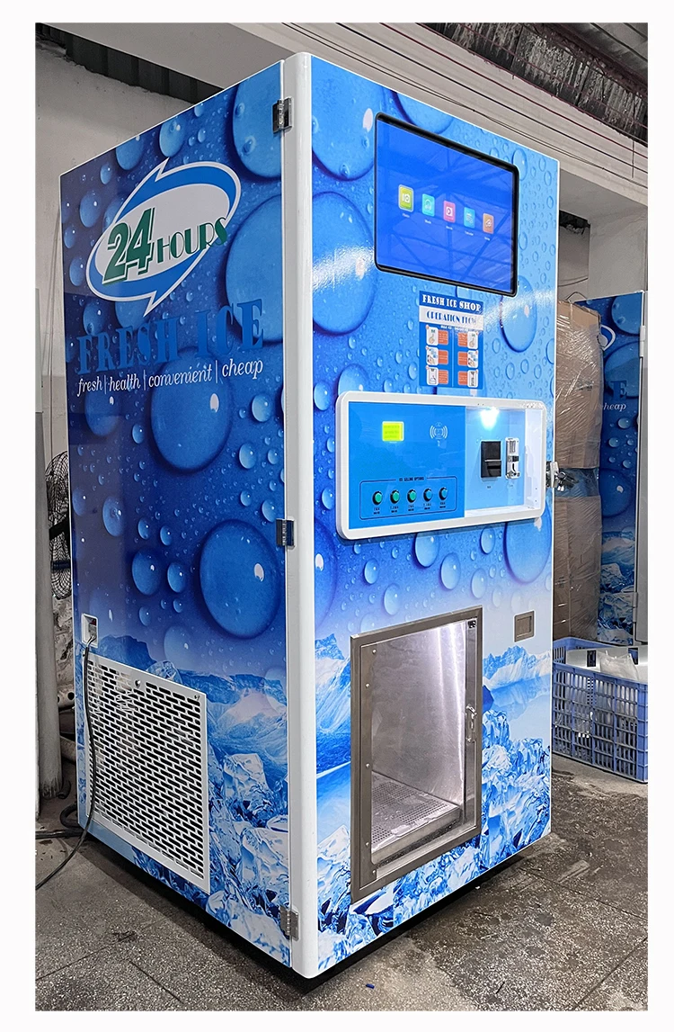 China Direct Factory Outdoor Commercial Automatic Self-Service Bagged Cube Ice Vending Machine with Auto Bagging