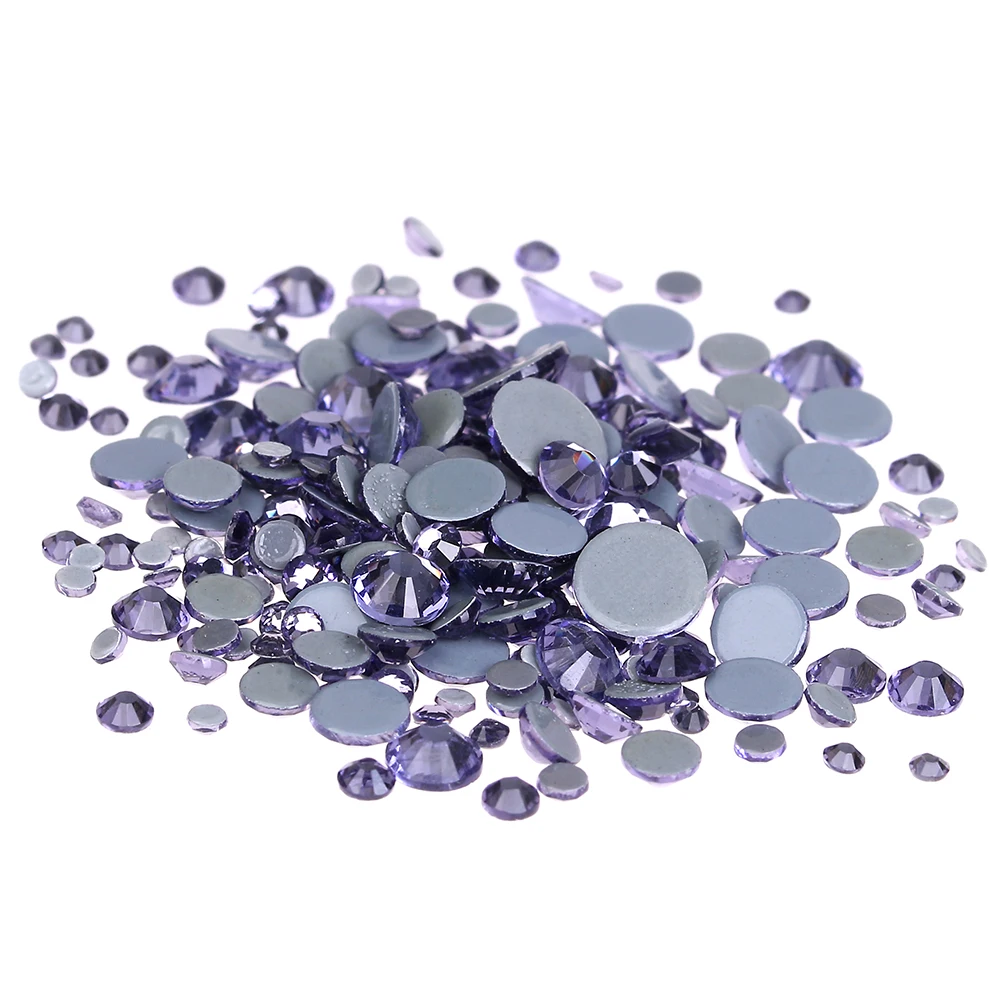 
Factory Wholesale German Intensive Glue Hot fix Rhinestone SS3-SS20 Glass Crystal Hot Fix Rhinestones For Wedding Dress 