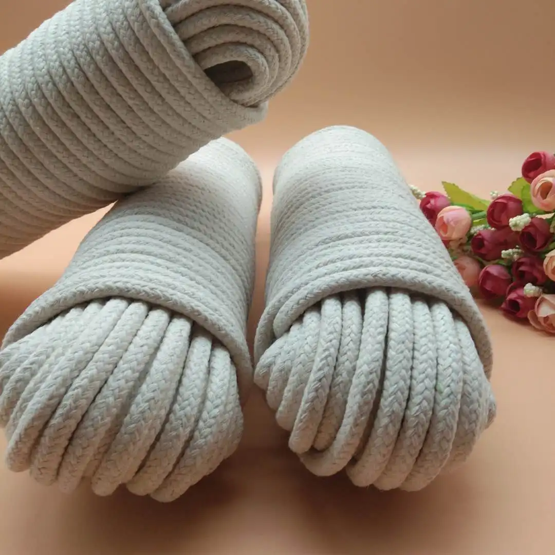 Custom 6mm 8mm Cotton Rope Cord 100% Natural Cotton Rope Twine String for DIY Craft