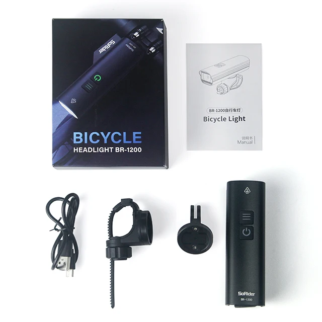 SoRider BR1200  Bicycle Light Led Cycling Front Light Bike Lights Lamp Torch Waterproof Bike Flashlight With Gopro Mount
