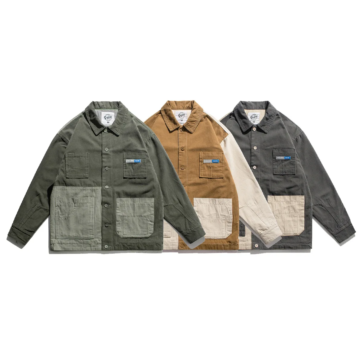 
Japan Style High quality Vintage street fashion men jackets and coats 2021 pocket patchwork men fashion jackets touring jacket 