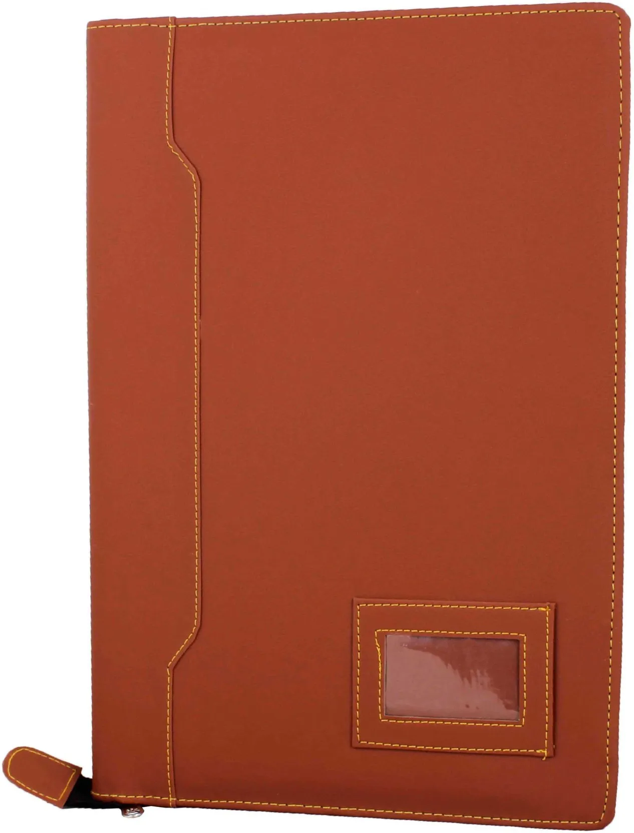 Customized logo B4 pu leather brown medical record pocket folders for office