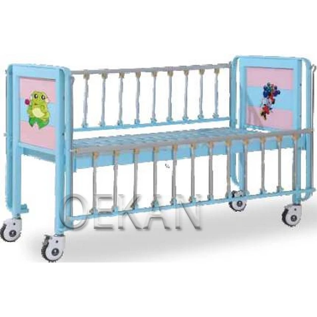 High Quality Durable Hospital Infant Furniture Medical Children Cart Nursing Bed Cartoon Design